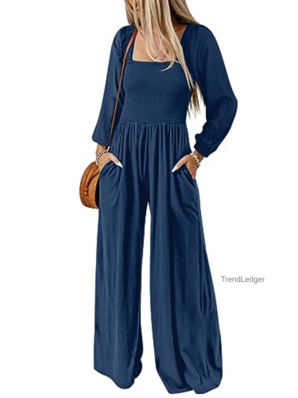 Dokotoo Women's Long Sleeve Wide Leg Jumpsuit One Piece Romper